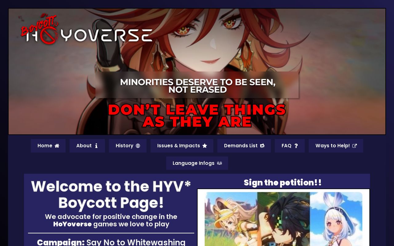 HYV Boycott Carrd